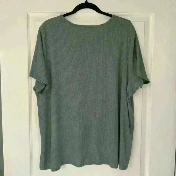 Olive Colored Luxe Ribbed Slub-Knit T-Shirt Old Navy Women's XXL - Picture 4 of 5